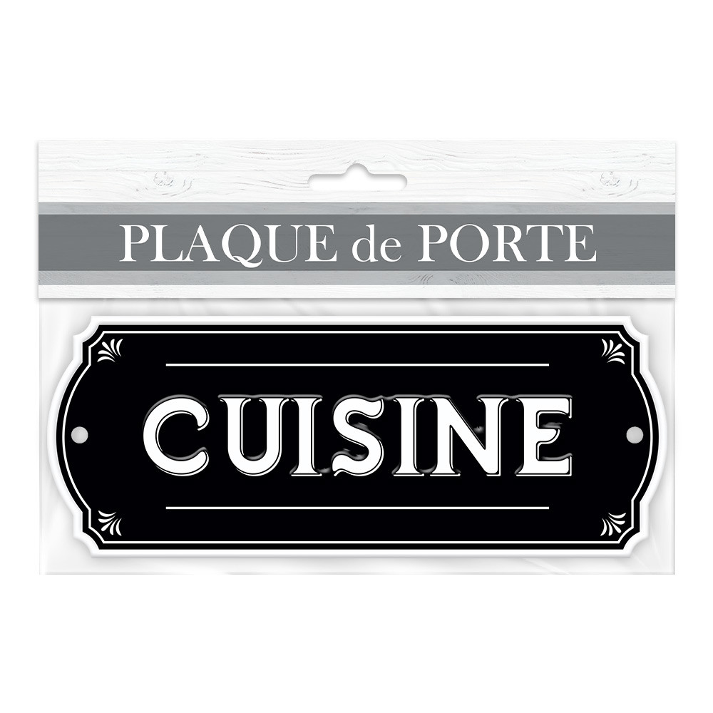 PLAQUE PORTE METAL "CUISINE"