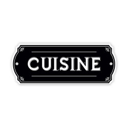 PLAQUE PORTE METAL "CUISINE"