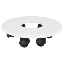 SUPPORT POT AVEC 6 ROULETTES BLANC ENCASTRABLE D26,5cm
