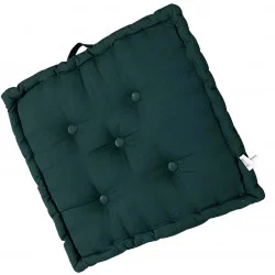 COUSSIN DE SOL VERT FONCÉ EN COTON 50X50cm