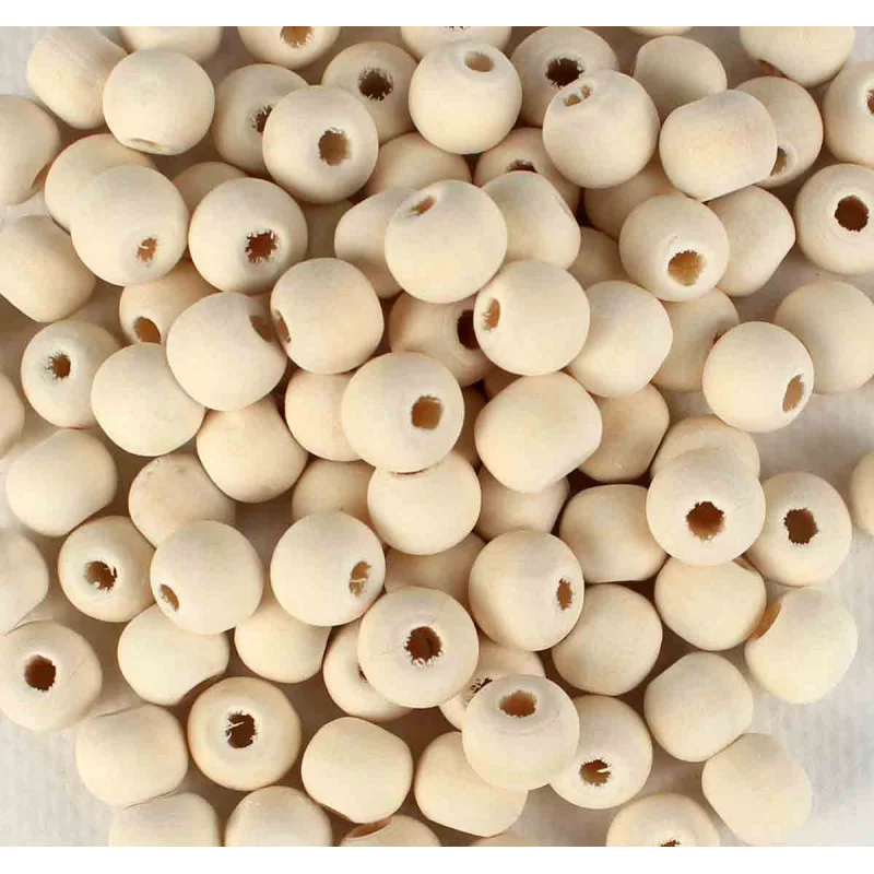 PERLES BOIS BRUT RONDES DIAM. 1 CM X 100
