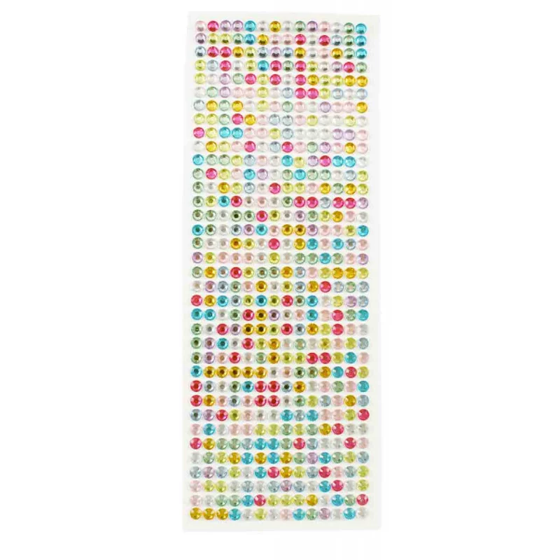 STICKERS STRASS RONDS MULTICOLORES 0,6 C
