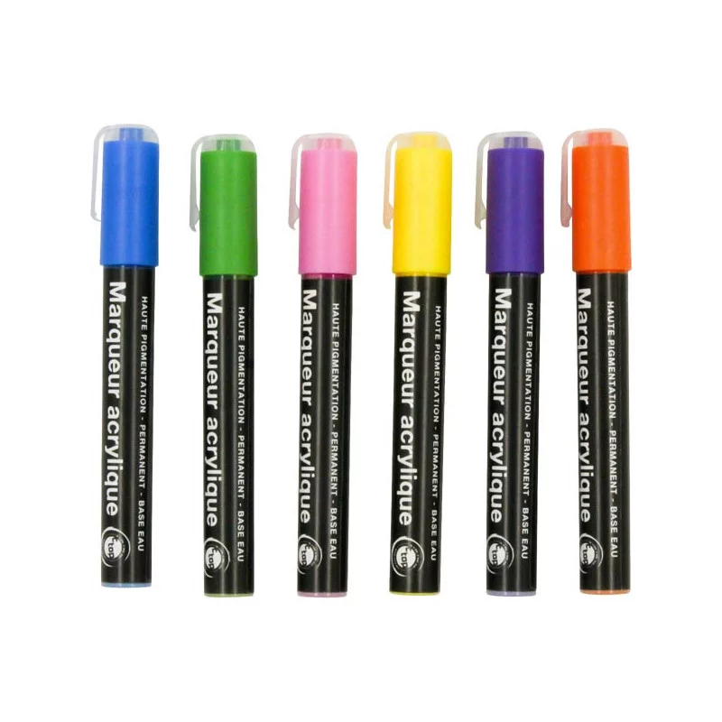 MARQUEURS X6 COUL VIVES PEINT. ACRYL