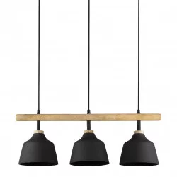 SUSPENSION FERESE NOIR 3 FEUX 81x18x121cm
