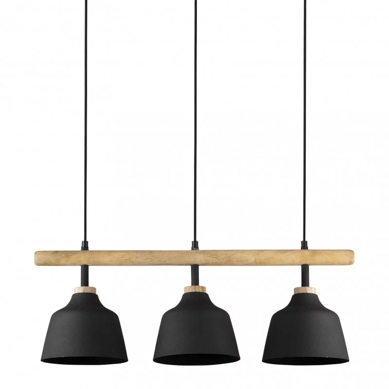 SUSPENSION FERESE NOIR 3 FEUX 81x18x121cm