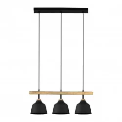SUSPENSION FERESE NOIR 3 FEUX 81x18x121cm