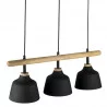 SUSPENSION FERESE NOIR 3 FEUX 81x18x121cm