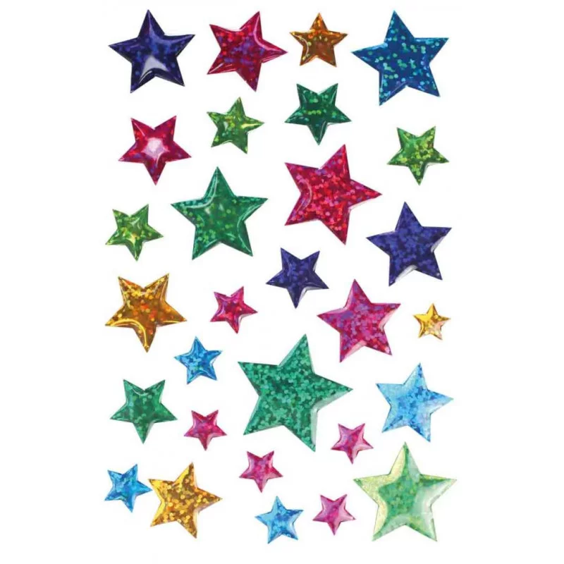 STICKER EPOXY ETOILE COULEURS ASSORTIES