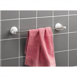 PORTE SERVIETTE BLANC A VENTOUSES 47x8x6