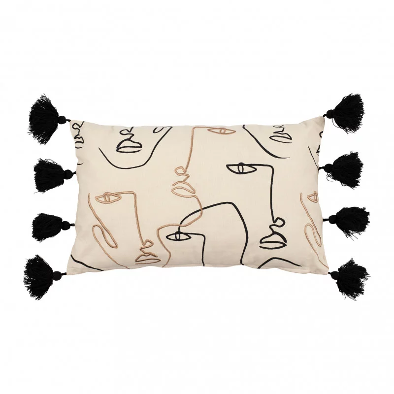 COUSSIN BRODE VISAGE ARTY CREME 50X30CM