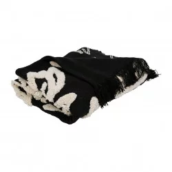 PLAID TUFTE SOLOR NOIR + BLANC 170X130