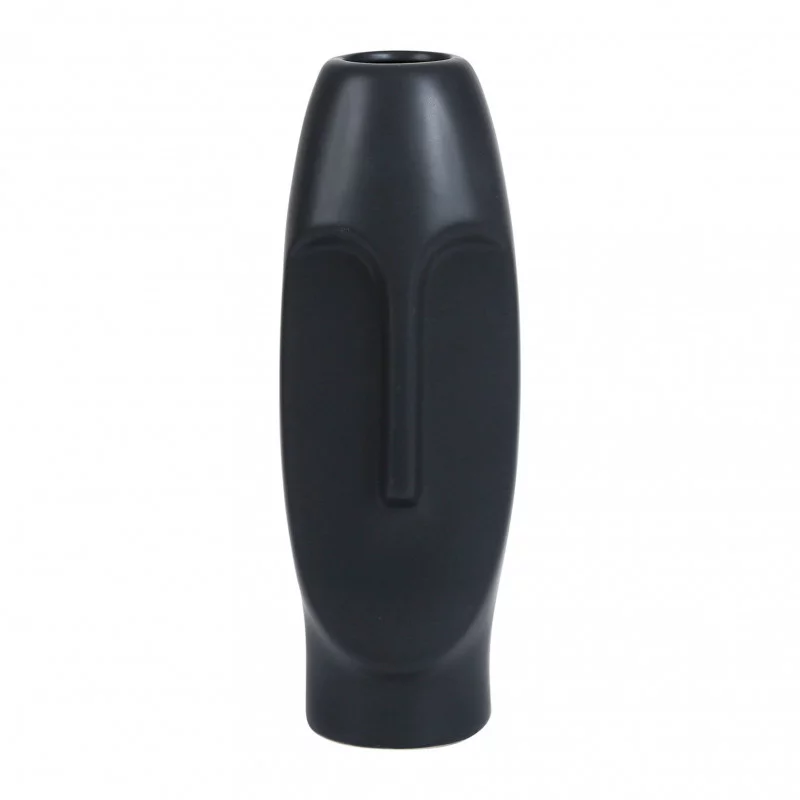 Vase face Moai noir