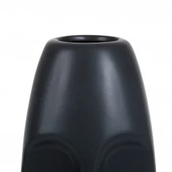 VASE FACE NOIR 11.5X10.5XH31CM GRES