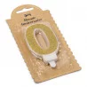 BOUGIE CHIFFRE 0 PAILLETTES OR 7.3CM AV