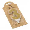 BOUGIE CHIFFRE 3 PAILLETTES OR 7.3CM AV