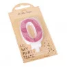 BOUGIE CHIFFRE 0 PAILLETTES ROSE GOLD 7