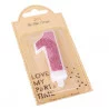 BOUGIE CHIFFRE 1 PAILLETTES ROSE GOLD 7