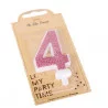 BOUGIE CHIFFRE 4 PAILLETTES ROSE GOLD 7