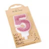 BOUGIE CHIFFRE 5 PAILLETTES ROSE GOLD 7