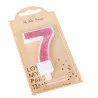 BOUGIE CHIFFRE 7 PAILLETTES ROSE GOLD 7