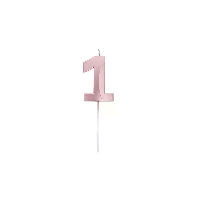 BOUGIE CHIFFRE 1 GRAPHIQUE ROSE GOLD 7