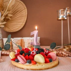 BOUGIE CHIFFRE 1 GRAPHIQUE ROSE GOLD 7
