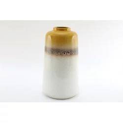 VASE ABSTRACT 17X30CM JAUNE BLANC