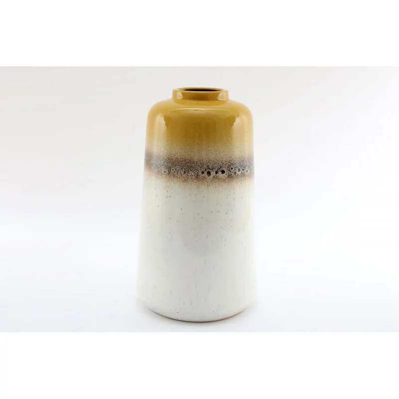 VASE ABSTRACT 17X30CM JAUNE BLANC VASE ABSTRACT 17X30CM JAUNE BLANC
