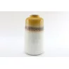 VASE ABSTRACT 17X30CM JAUNE BLANC