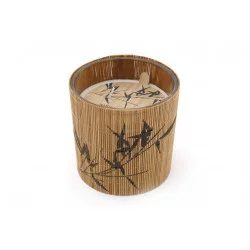 BOUGIE BAMBOU EN POT 11X8CM
