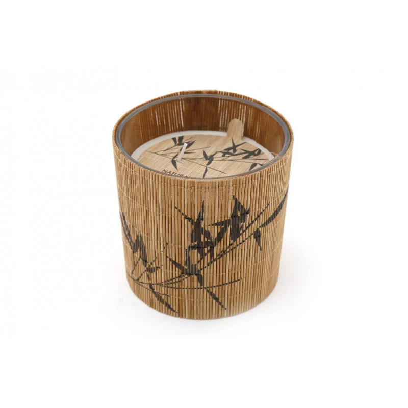 BOUGIE BAMBOU EN POT 11X8CM