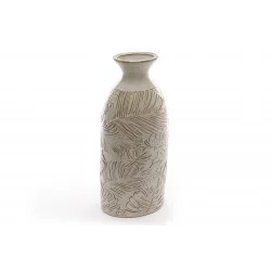 VASE BOUTEILLE MOTIF FEUILLE 31CM