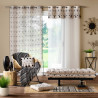 VOILAGE NALIKA 140x240CM EFFET LIN TISSE IMPRIME
