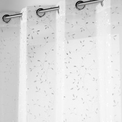 VOILAGE FLORESSIA 140x240CM VOILE SABLE IMPRIME METALLISE