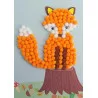 JE CREE MON TABLEAU EN POMPONS, RENARD ,