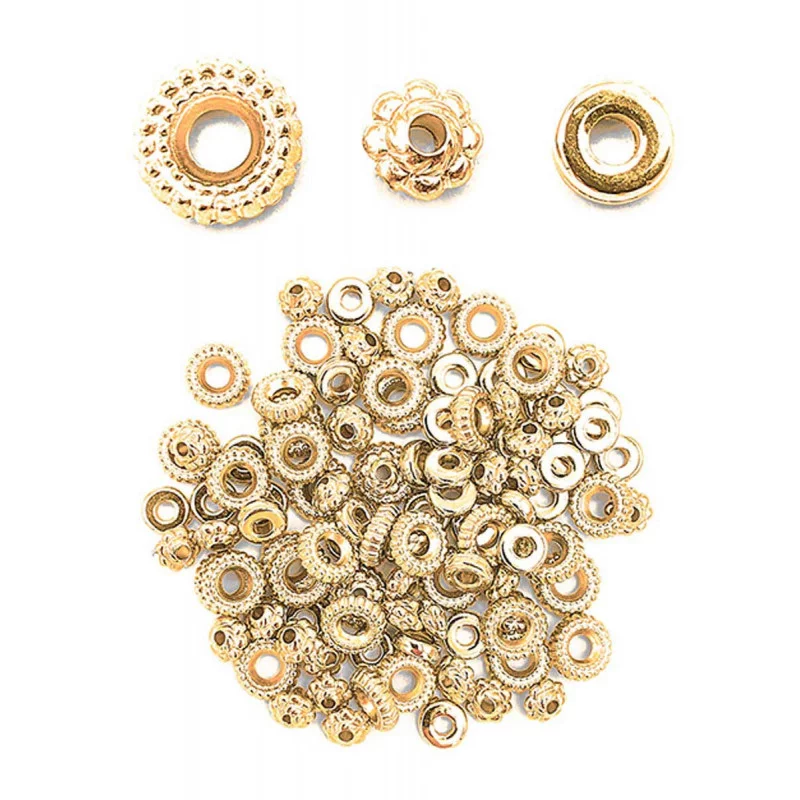 PERLES INTERCALAIRES HEISHI METAL DORE