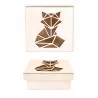BOITE EN BOIS RENARD ORIGAMI LASER