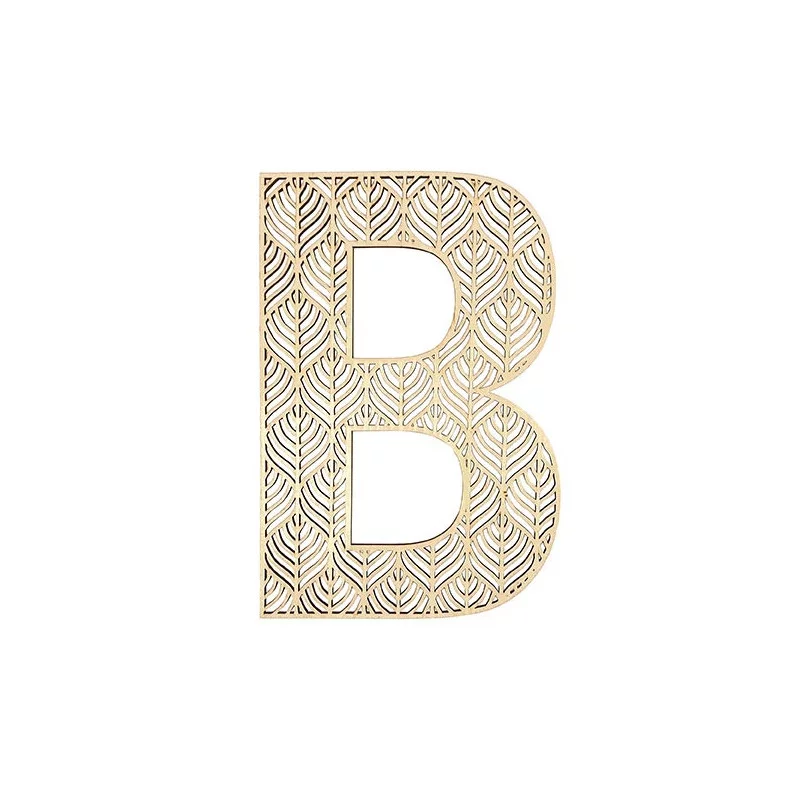 LETTRE B EN BOIS GEANTE AJOUREE
