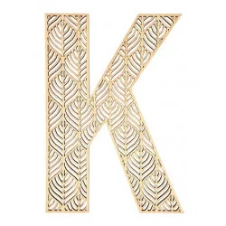 LETTRE K EN BOIS GEANTE AJOUREE