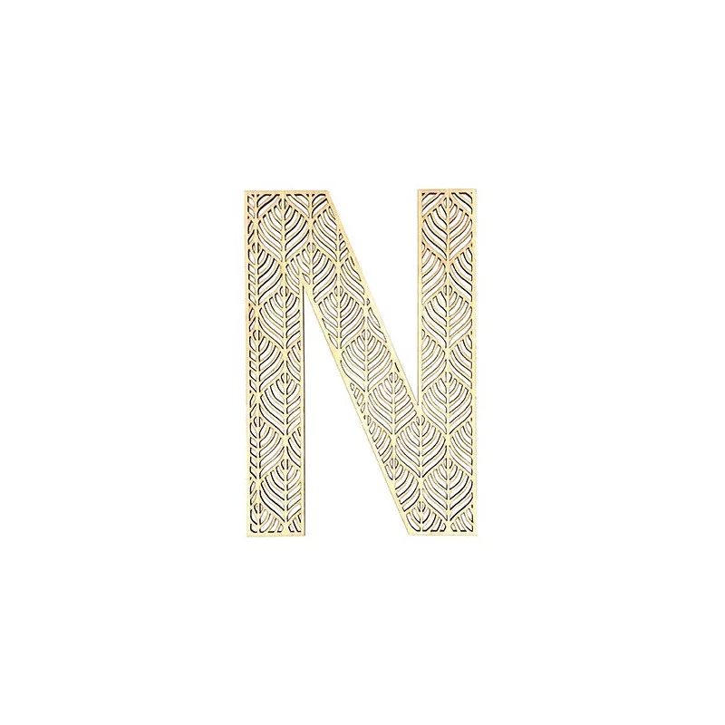 LETTRE N EN BOIS GEANTE AJOUREE