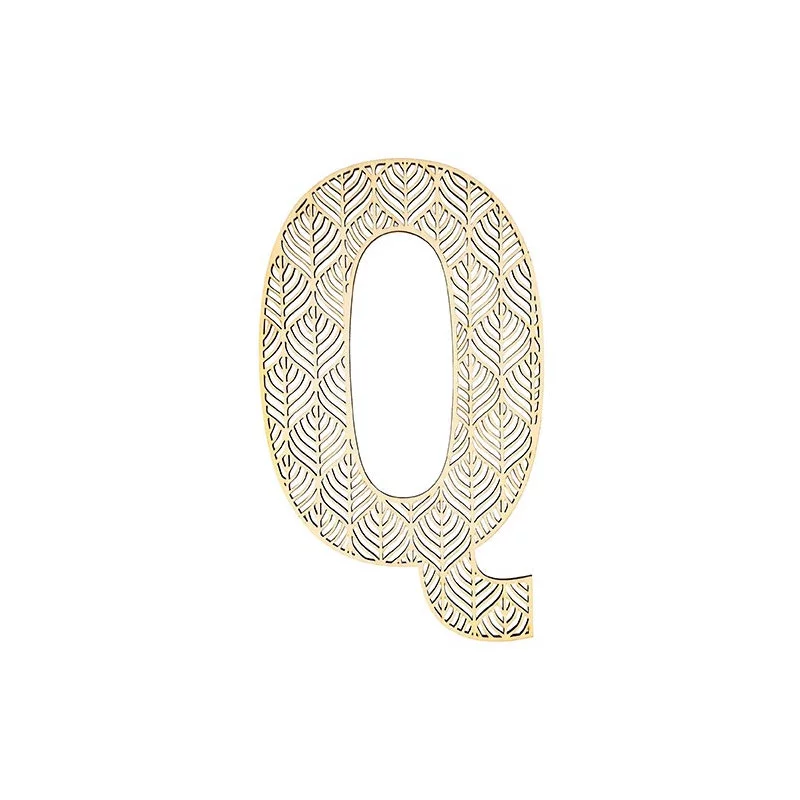 LETTRE Q EN BOIS GEANTE AJOUREE
