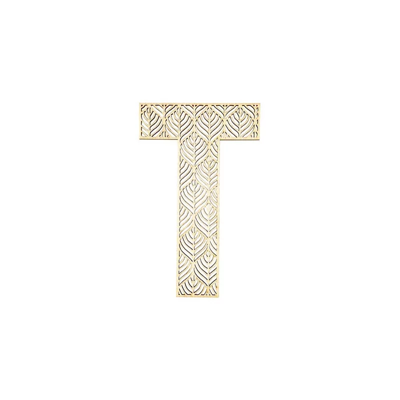 LETTRE T EN BOIS GEANTE AJOUREE