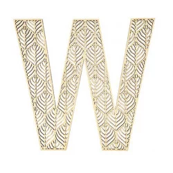 LETTRE W EN BOIS GEANTE AJOUREE