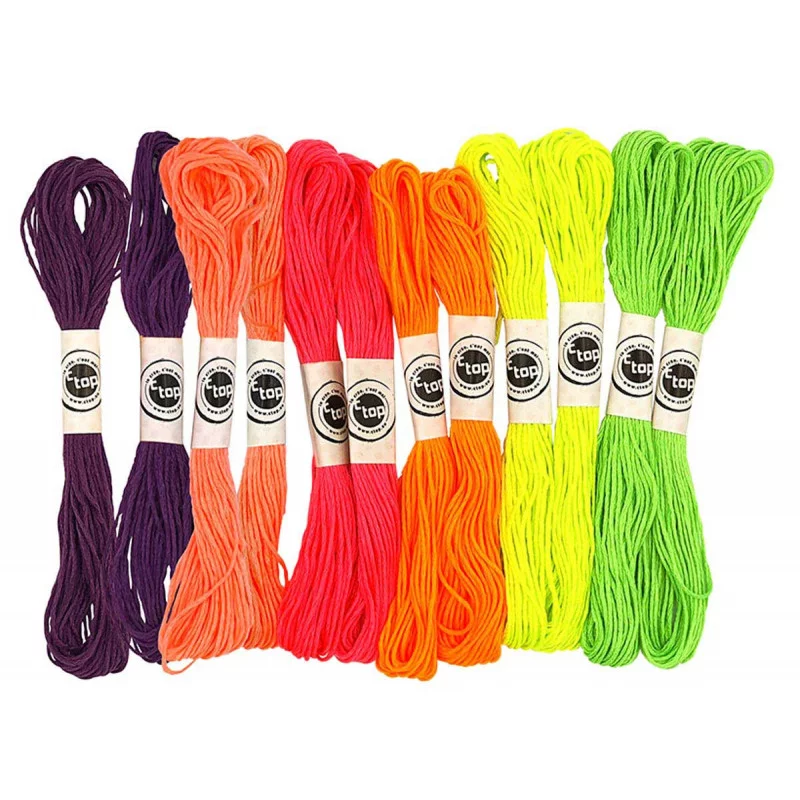 ECHEVEAUX DE COTON 8 M COULEURS FLUOS