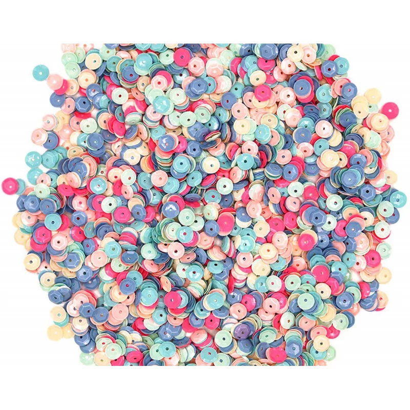 SEQUINS MULTICOLORES PASTEL RONDS 0,6 CM