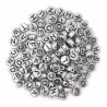 PERLES RONDES ALPHABET METAL ARGENT
