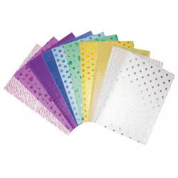 FEUILLE ADHESIVE A4 MOTIFS PAILLETES