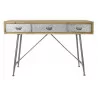 CONSOLE BRUCE EN SAPIN ET MÉTAL AVEC 3 TIROIRS 120X48,5X78cm CONSOLE BRUCE EN SAPIN ET MÉTAL AVEC 3 TIROIRS 120X48,5X78cm
