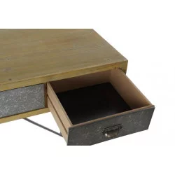 CONSOLE BRUCE EN SAPIN ET MÉTAL AVEC 3 TIROIRS 120X48,5X78cm