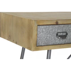 CONSOLE BRUCE EN SAPIN ET MÉTAL AVEC 3 TIROIRS 120X48,5X78cm